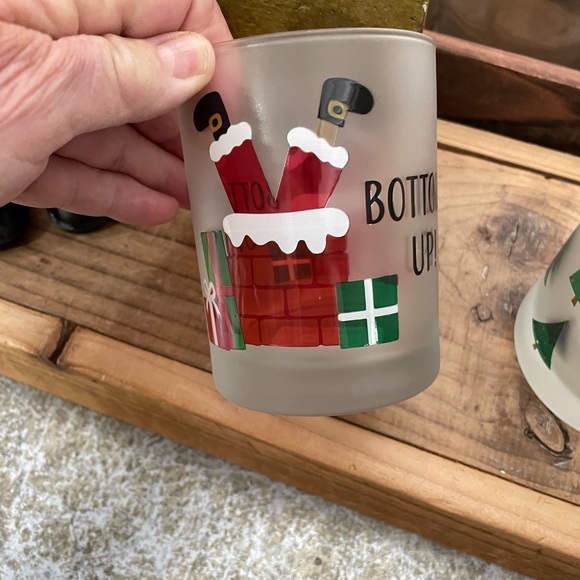 ALBERTO CULVER “CHRISTMAS PARTY ”OLD FASHION FROSTED BAR GLASSES” - Picture 2 of 7